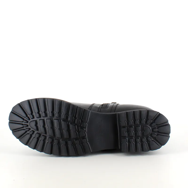 Green Comfort Kort Støvle Dame|Stødabsorberende Sko*Elegant læderstøvle i sort