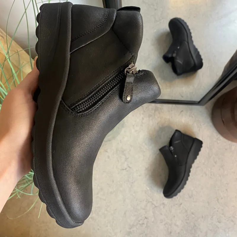 Skechers Kort Støvle Dame|Sorte Støvletter*Elegant sort støvlet med meomory foam fra