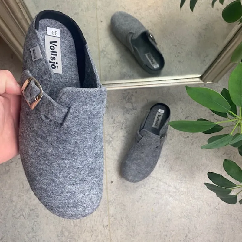 Sygeplejebutikken Sko På Tilbud*Filtsko slip on i lys grå