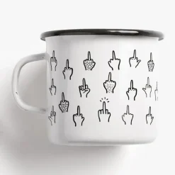 Sygeplejebutikken Gaver Til Sundhedspersonalet*F*&K you emaljekop – humoristisk krus til hverdagen