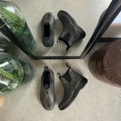 Green Comfort Gummistøvler|Stødabsorberende Sko*gummistøvle i zebraprint med svangstøtte