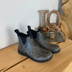 Green Comfort Gummistøvler|Stødabsorberende Sko*gummistøvle i zebraprint med svangstøtte