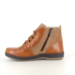 Green Comfort Kort Støvle Dame|Vinterstøvler Damer*kort læderstøvle i brun med uldfoer