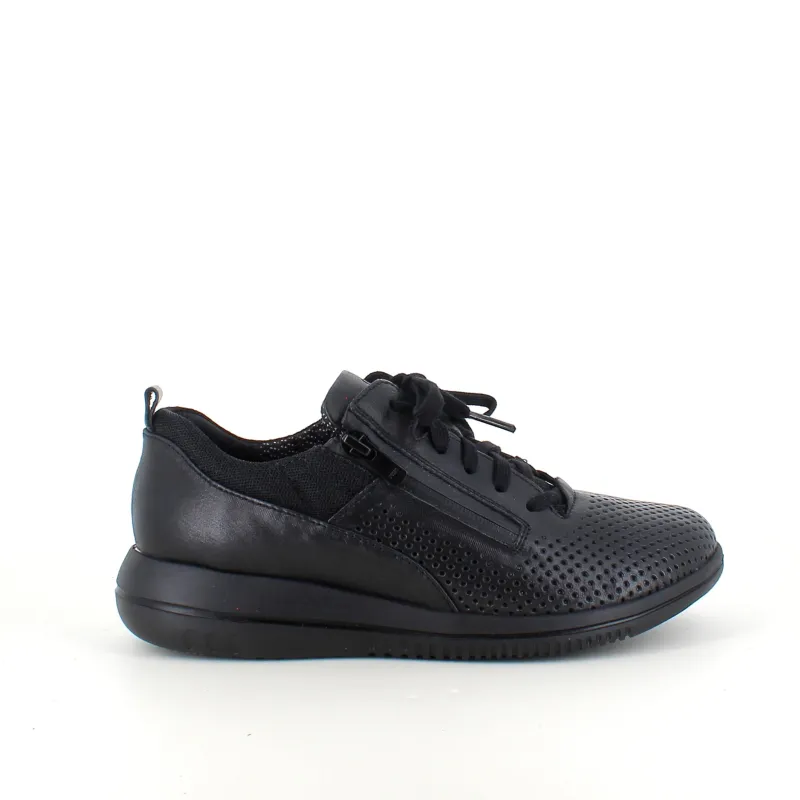 Green Comfort Stødabsorberende Sko|Sko Til Brede Fødder*sko i sort med bred pasform og lynlås