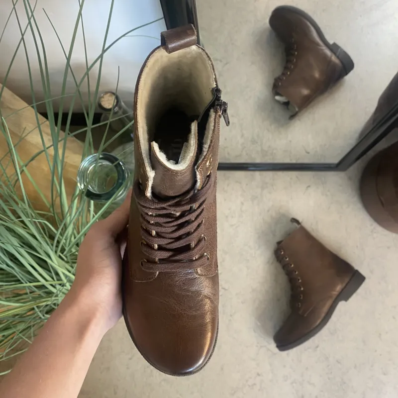 Green Comfort Vinterstøvler Damer|Overgangssko*vinterstøvle med uldfor i brun