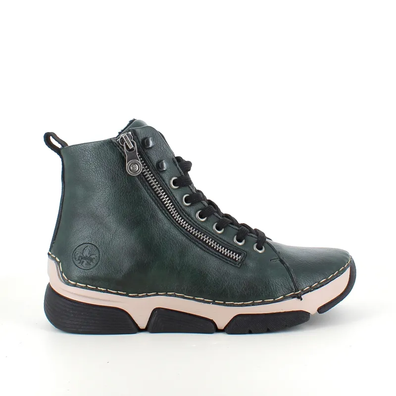 Rieker Kort Støvle Dame|Grønne Støvler*Grøn støvle med god stødabsorbering