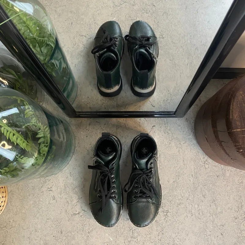 Rieker Kort Støvle Dame|Grønne Støvler*Grøn støvle med god stødabsorbering