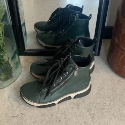 Rieker Kort Støvle Dame|Grønne Støvler*Grøn støvle med god stødabsorbering