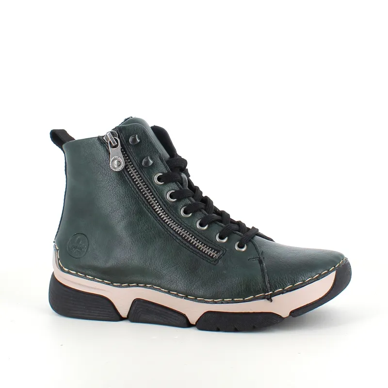 Rieker Kort Støvle Dame|Grønne Støvler*Grøn støvle med god stødabsorbering