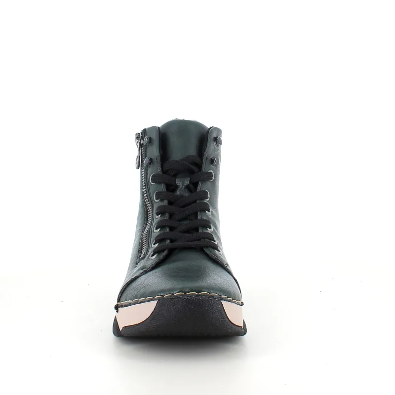 Rieker Kort Støvle Dame|Grønne Støvler*Grøn støvle med god stødabsorbering