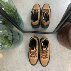 Sygeplejebutikken Herresko Og Sandaler|Herresko Og Sandaler*Herre ankelstøvle i lysebrun PU med snørebånd, let for og stødabsorberende EVA-sål