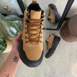 Sygeplejebutikken Herresko Og Sandaler|Herresko Og Sandaler*Herre ankelstøvle i lysebrun PU med snørebånd, let for og stødabsorberende EVA-sål