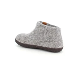 Green Comfort Hjemmesko|Overgangssko*Høj lysegrå hjemmesko i uld med skridhæmmende såler fra