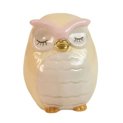 Speedtsberg Gaver Til Sundhedspersonalet*Håndmalet ugle i keramik – Smukt design i gul og rosa