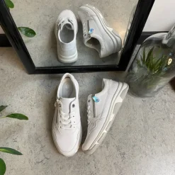 Remonte Platfodet|Sommersko Dame*Hvid sko i skind med fremragende svangstøtte.