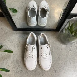 Remonte Platfodet|Sommersko Dame*Hvid sko i skind med fremragende svangstøtte.