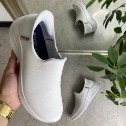 Skechers Leddegigt|Hælsporer*Hvid skind slip-in sko fra