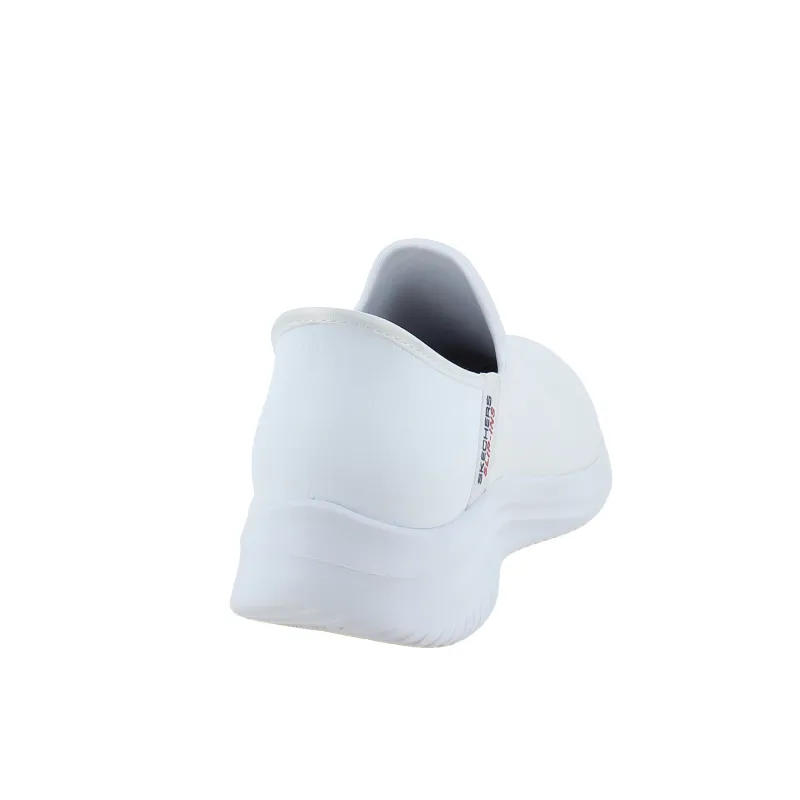 Skechers Leddegigt|Hælsporer*Hvid skind slip-in sko fra