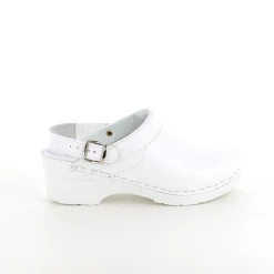 Sygeplejebutikken Sko På Tilbud*Hvid skind træsko med rem