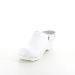 Sygeplejebutikken Sko På Tilbud*Hvid skind træsko med rem