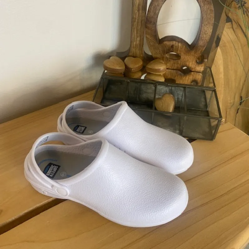 Sygeplejebutikken Esd Fodtøj|Clogs*Hvid skridsikker clog træsko