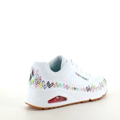 Skechers Hælsporer|Platfodet*Hvide sko med flotte hjertedetaljer