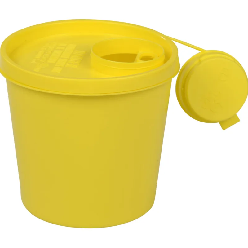 Sygeplejebutikken Medicinophældning|Medicinophældning*Kanylebøtte 1500 ml, gul og rund