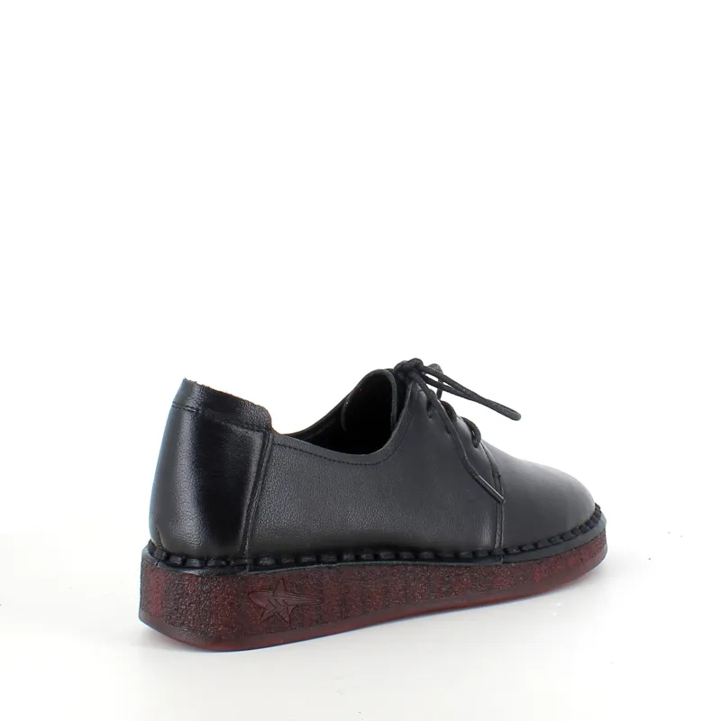 Sygeplejebutikken Stødabsorberende Sko*Klassisk sort snøresko i glat skind med udtagelig indersål & fleksibel gummisål