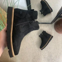 Green Comfort Kort Støvle Dame|Sorte Støvletter*Komfortabel vinterstøvle med uldfoer.