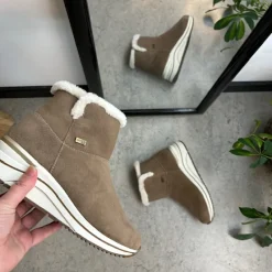 Remonte Kort Støvle Dame|Billige Vinter Støvler*Kort brun støvle med uldfoer og god bredde