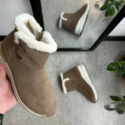 Remonte Kort Støvle Dame|Billige Vinter Støvler*Kort brun støvle med uldfoer og god bredde