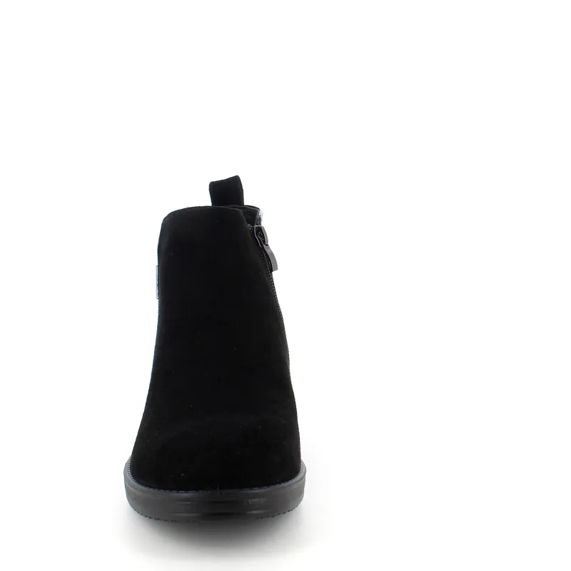 Sygeplejebutikken Kort Støvle Dame|Billige Vinter Støvler*Kort sort støvle med lakdetaljer ved hælen