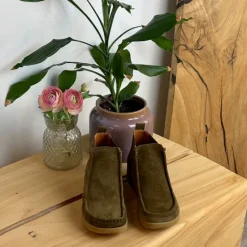 Nature Footwear Kort Støvle Dame|Grønne Støvler*Kort støvle fra Nature i blødt brunt ruskind.