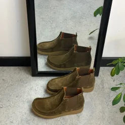 Nature Footwear Kort Støvle Dame|Grønne Støvler*Kort støvle fra Nature i blødt brunt ruskind.
