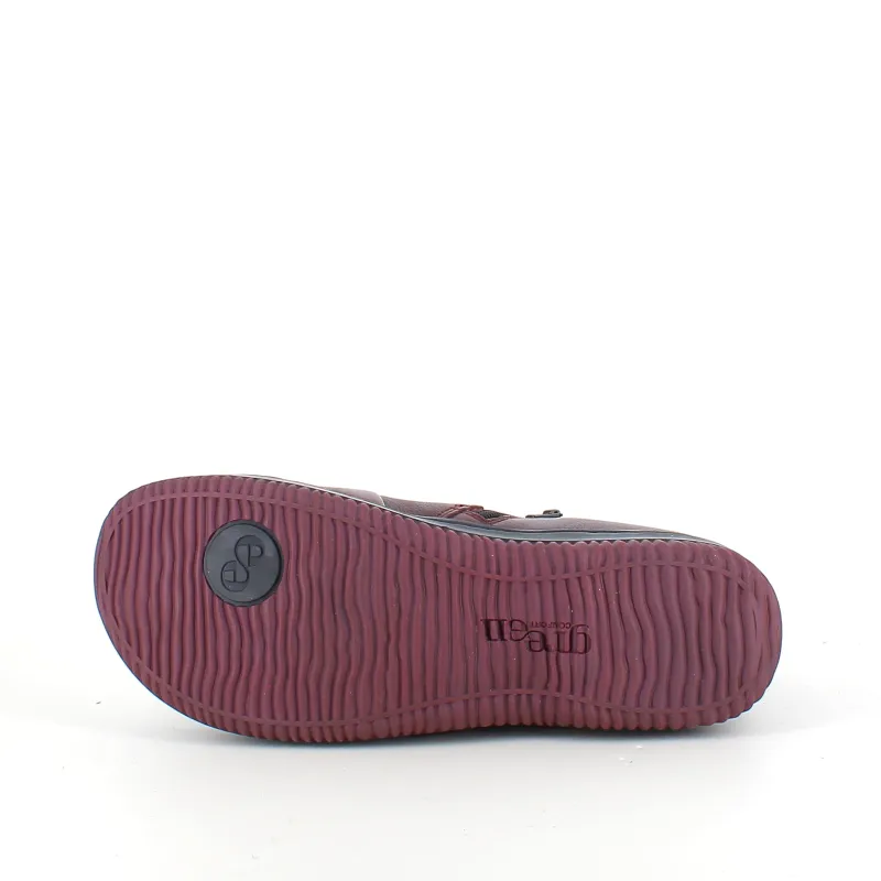 Green Comfort Kort Støvle Dame|Platfodet*Kort støvle i bordeaux skind fra