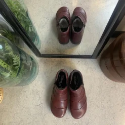 Green Comfort Kort Støvle Dame|Platfodet*Kort støvle i bordeaux skind fra