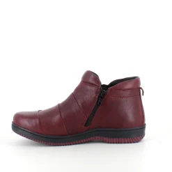 Green Comfort Kort Støvle Dame|Platfodet*Kort støvle i bordeaux skind fra