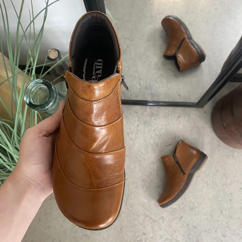 Green Comfort Kort Støvle Dame|Vinterstøvler Damer*Kort støvle i brun skind fra