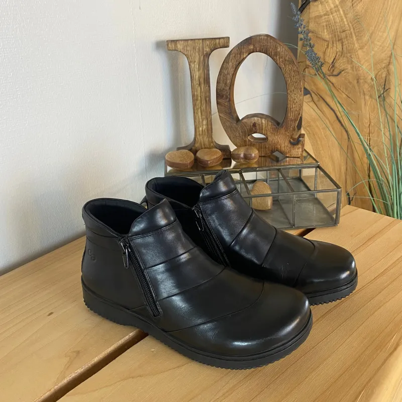 Green Comfort Kort Støvle Dame|Sorte Støvletter*Kort støvle i sort skind fra