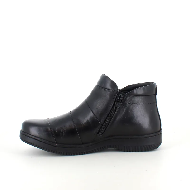 Green Comfort Kort Støvle Dame|Sorte Støvletter*Kort støvle i sort skind fra