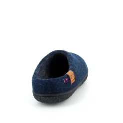 Green Comfort Hjemmesko|Overgangssko*Lav blå hjemmesko i uld med skridhæmmende såler fra