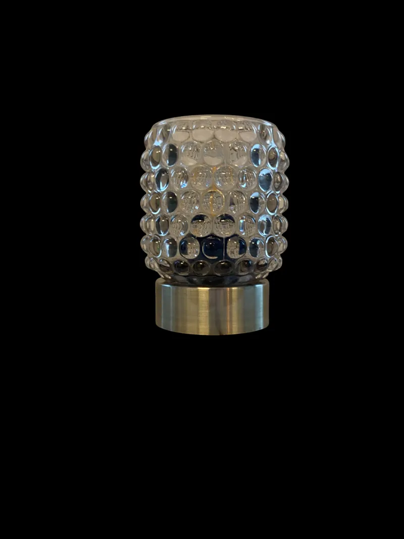 Sygeplejebutikken Gaver Til Sundhedspersonalet*LED-lampe med bobler – Smukt grå glas i kompakt design