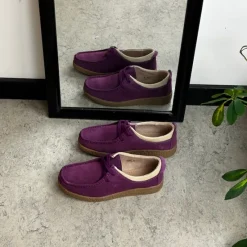 Sygeplejebutikken Sko På Tilbud*Lilla ruskindssko med rågummisål