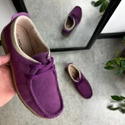 Sygeplejebutikken Sko På Tilbud*Lilla ruskindssko med rågummisål