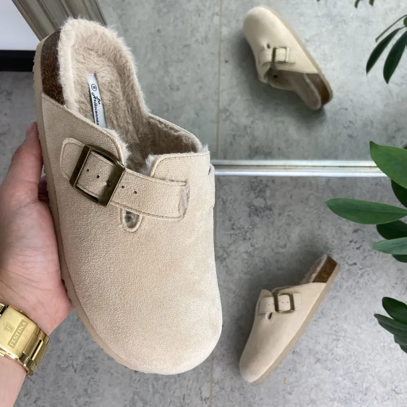 Sygeplejebutikken Hjemmesko|Flade Sandaler*Lys Slip on hjemmesko