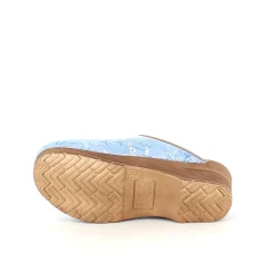 Sanita Clogs|Træsko Dame Modeller*Lyseblå -træsko med smukt blomsterprint.