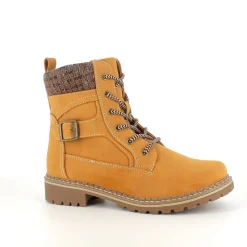 Sygeplejebutikken Vinterstøvler Damer|Overgangssko*Lysebrun damestøvle med snørebånd, lynlås og varmt for – dekorativ spænde og TPR-sål