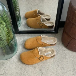 Sygeplejebutikken Hjemmesko|Flade Sandaler*Lysebrun Slip on hjemmesko