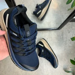 Green Comfort Overgangssko|Sko Til Brede Fødder Og Høj Vrist*Mørkeblå vandtæt sko fra med masser af svangstøtte