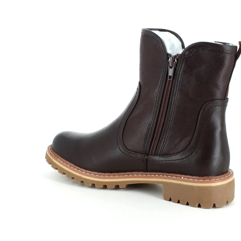 Sygeplejebutikken Sko På Tilbud*Mørkebrun vinterstøvle med foer og smarte detaljer